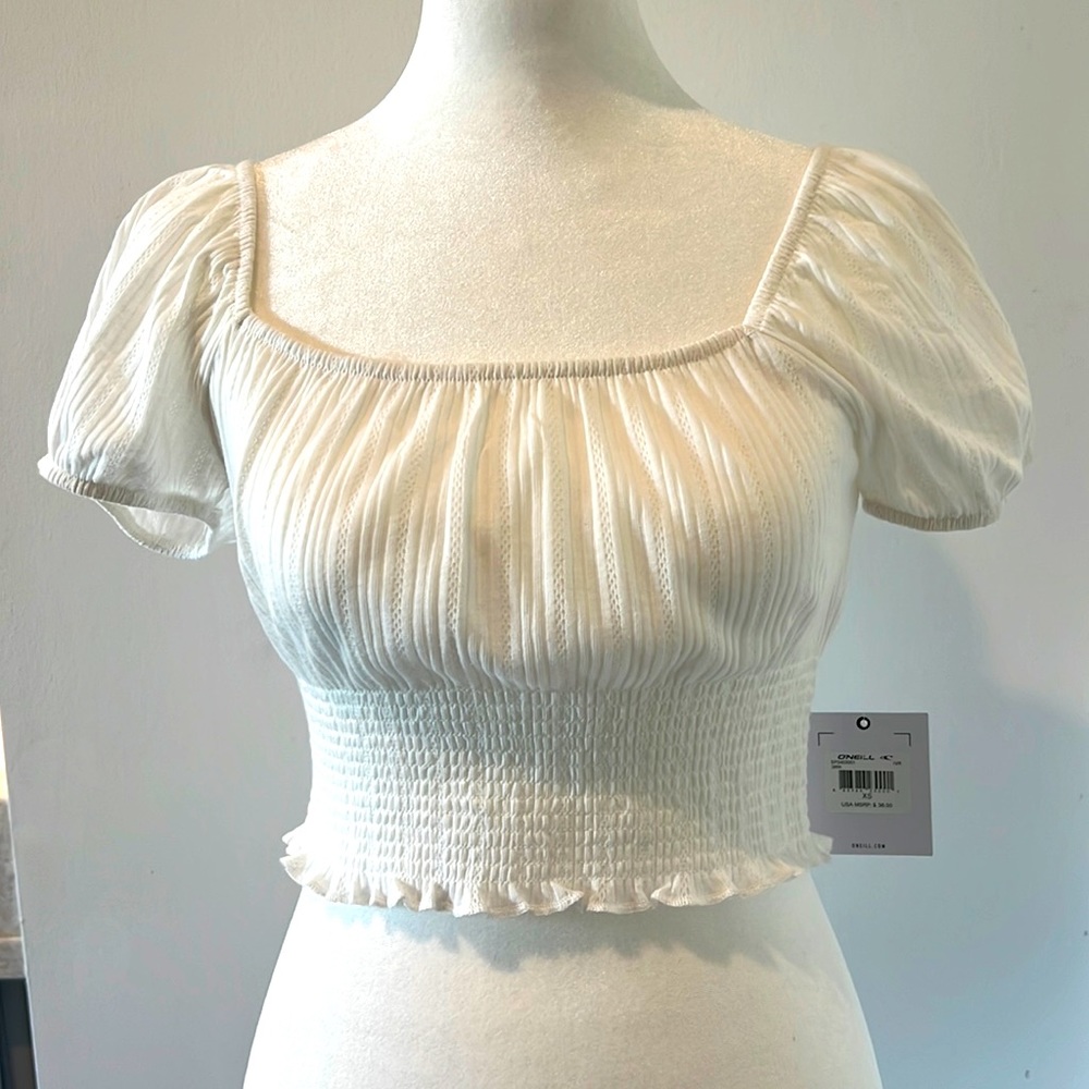 O’Neill XS White Crop Top BNWT